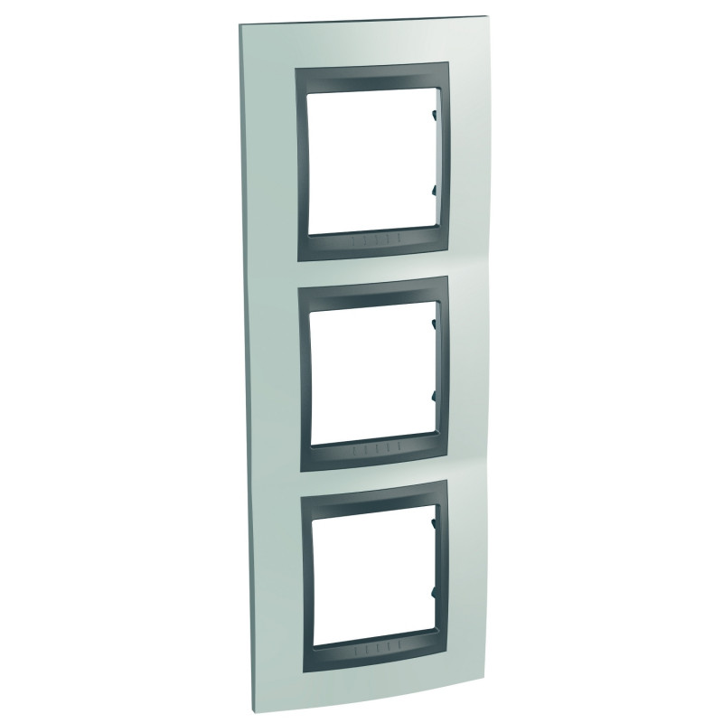 Рамка 3-постова Schneider Electric Unica Top вертикальна смарагдовий/графіт MGU66.006V.294