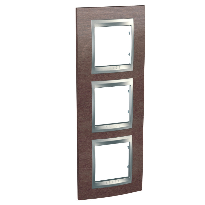 Рамка 3-постовая Schneider Electric Unica Top вертикальная табак/алюминий MGU66.006V.0M4