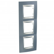 Рамка 3-постовая Schneider Electric Unica Top вертикальная металлик/алюминий MGU66.006V.097