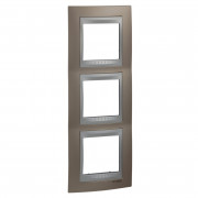 Рамка 3-постовая Schneider Electric Unica Top вертикальная оникс медный/алюминий MGU66.006V.096