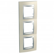 Рамка 3-постовая Schneider Electric Unica Top вертикальная титановый/алюминий MGU66.006V.095