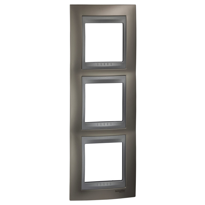 Рамка 3-постовая Schneider Electric Unica Top вертикальная никель матовый/алюминий MGU66.006V.039