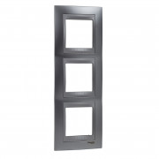 Рамка 3-постовая Schneider Electric Unica Top вертикальная хром матовый/алюминий MGU66.006V.038
