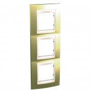 Рамка 3-постовая Schneider Electric Unica Plus вертикальная золото/слоновяа кость MGU66.006V.504