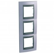Рамка 3-постовая Schneider Electric Unica Top вертикальная голубой берилл/графит MGU66.006V.298