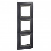 Рамка 3-постовая Schneider Electric Unica Top вертикальная металлик/графит MGU66.006V.297