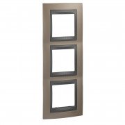 Рамка 3-постовая Schneider Electric Unica Top вертикальная оникс медный/графит MGU66.006V.296