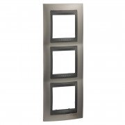 Рамка 3-постовая Schneider Electric Unica Top вертикальная никель матовый/графит MGU66.006V.239