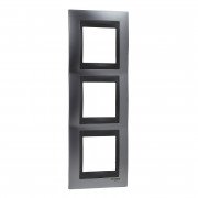 Рамка 3-постовая Schneider Electric Unica Top вертикальная хром матовый/графит MGU66.006V.238