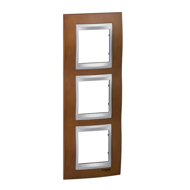 Рамка 3-постовая Schneider Electric Unica Top вертикальная черешня/алюминий MGU66.006V.0M2