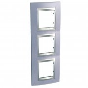 Рамка 3-постовая Schneider Electric Unica Top вертикальная голубой берилл/алюминий MGU66.006V.098