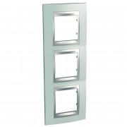 Рамка 3-постовая Schneider Electric Unica Top вертикальная изумрудный/алюминий MGU66.006V.094