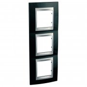 Рамка 3-постовая Schneider Electric Unica Top вертикальная черный родий/алюминий MGU66.006V.093