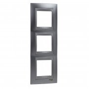 Рамка 3-постовая Schneider Electric Unica Top вертикальная хром матовый/алюминий MGU66.006V.038