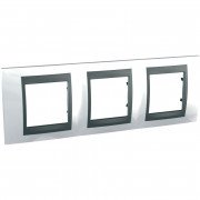 Рамка 3-постовая Schneider Electric Unica Top белоснежный/графит MGU66.006.292