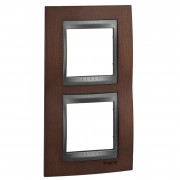 Рамка 2-постовая Schneider Electric Unica Top вертикальная табак/графит MGU66.004V.2M4