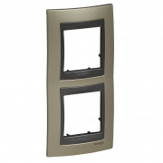 Рамка 2-постовая Schneider Electric Unica Top вертикальная титановый/графит MGU66.004V.295