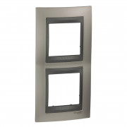 Рамка 2-постовая Schneider Electric Unica Top вертикальная никель матовый/графит MGU66.004V.239