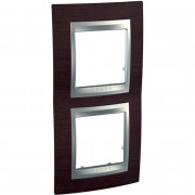 Рамка 2-постовая Schneider Electric Unica Top вертикальная венге/алюминий MGU66.004V.0M3