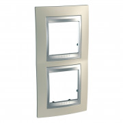 Рамка 2-постовая Schneider Electric Unica Top вертикальная титановый/алюминий MGU66.004V.095