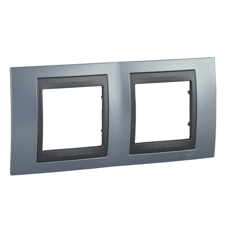 Рамка 2-постова Schneider Electric Unica Top блакитний берил/графіт MGU66.004.298