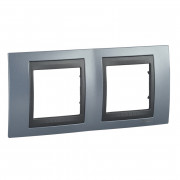 Рамка 2-постова Schneider Electric Unica Top блакитний берил/графіт MGU66.004.298