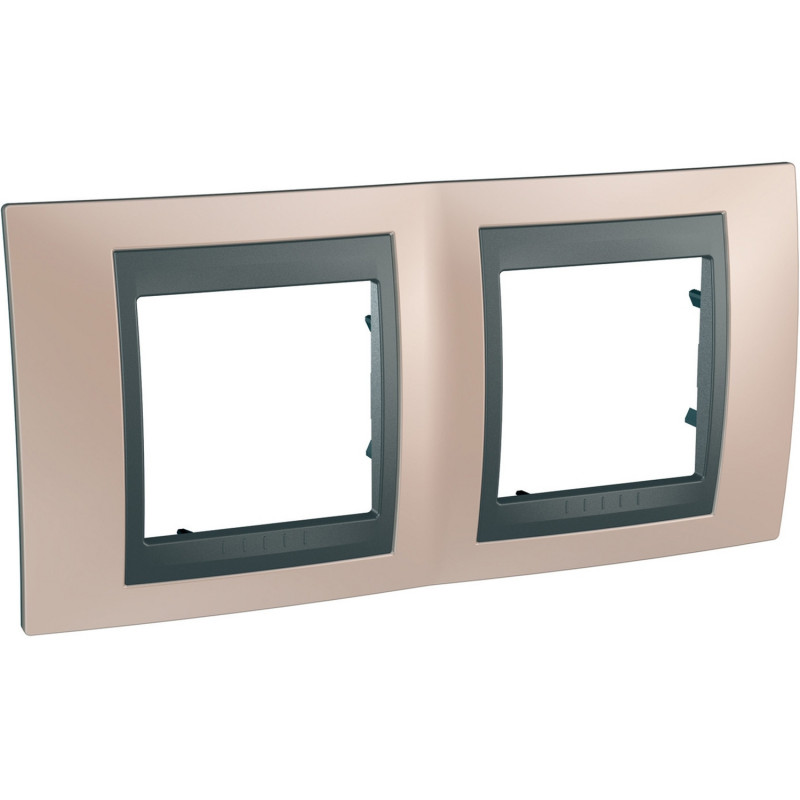 Рамка 2-постовая Schneider Electric Unica Top оникс медный/графит MGU66.004.296