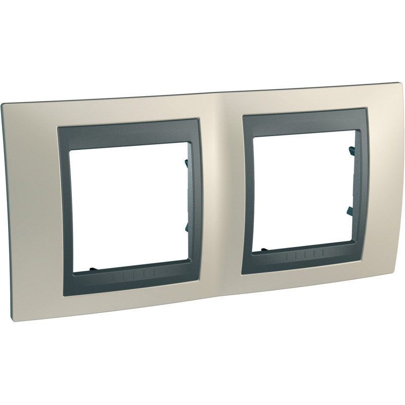 Рамка 2-постовая Schneider Electric Unica Top титановый/графит MGU66.004.295