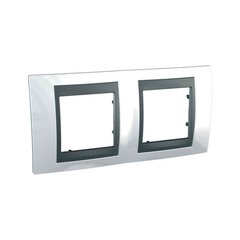 Рамка 2-постовая Schneider Electric Unica Top белоснежный/графит MGU66.004.292