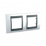 Рамка 2-постовая Schneider Electric Unica Top белоснежный/графит MGU66.004.292