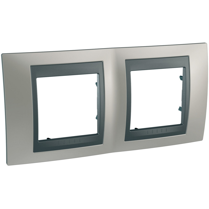Рамка 2-постова Schneider Electric Unica Top нікель матовий/графіт MGU66.004.239