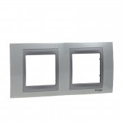 Рамка 2-постовая Schneider Electric Unica Top белоснежный/алюминий MGU66.004.092