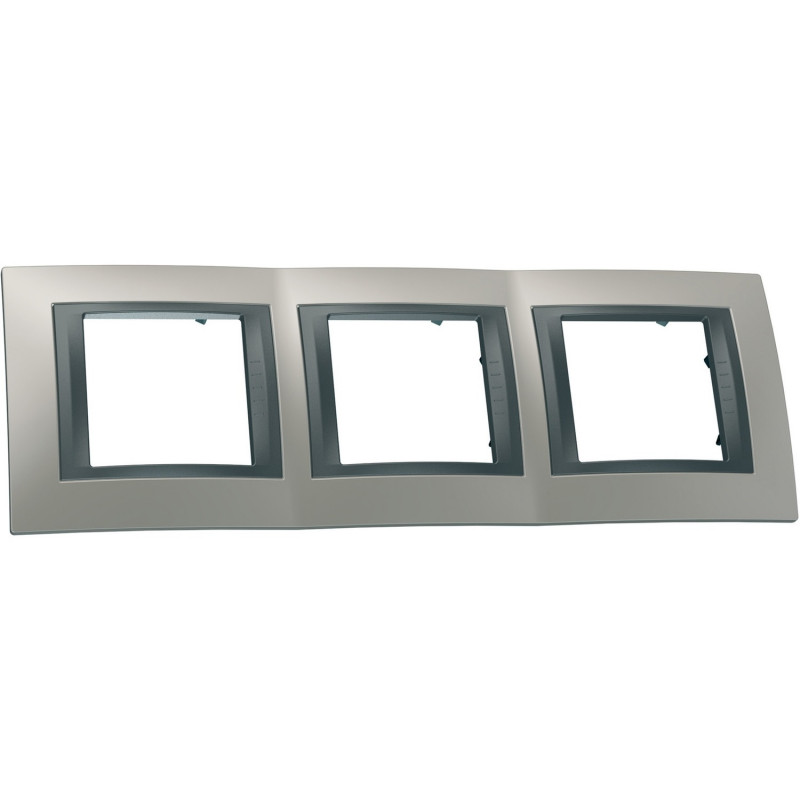 Рамка 3-постовая Schneider Electric Unica Top никель матовый/графит MGU66.006.239