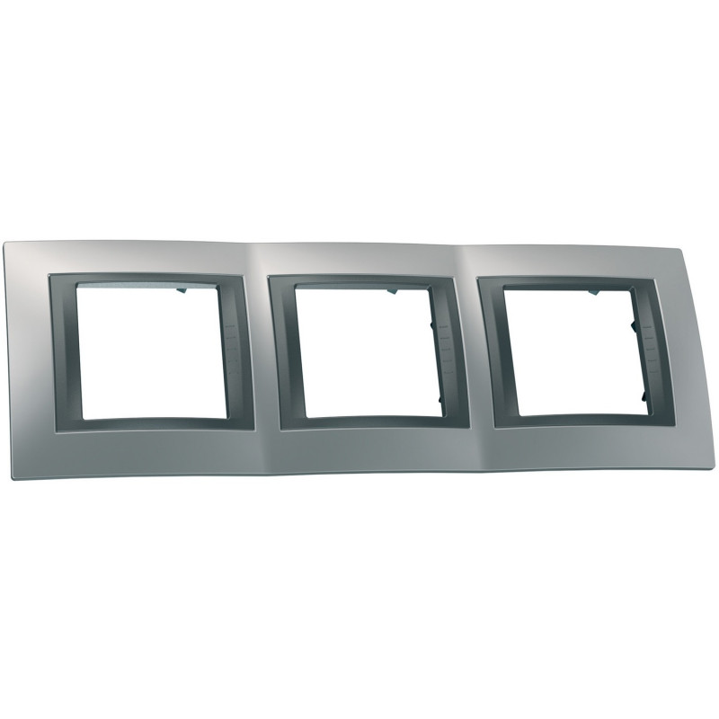 Рамка 3-постовая Schneider Electric Unica Top хром матовый/графит MGU66.006.238