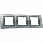 Рамка 3-постовая Schneider Electric Unica Top хром матовый/графит MGU66.006.238