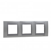 Рамка 3-постовая Schneider Electric Unica Top белоснежный/алюминий MGU66.006.092