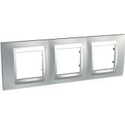 Рамка 3-постовая Schneider Electric Unica Top хром матовый/алюминий MGU66.006.038