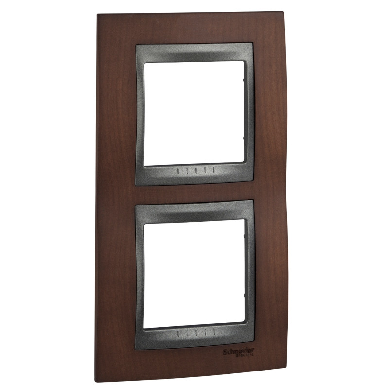 Рамка 2-постовая Schneider Electric Unica Top вертикальная табак/графит MGU66.004V.2M4