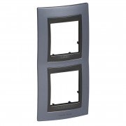 Рамка 2-постовая Schneider Electric Unica Top вертикальная голубой берилл/графит MGU66.004V.298