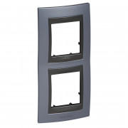 Рамка 2-постовая Schneider Electric Unica Top вертикальная голубой берилл/графит MGU66.004V.298