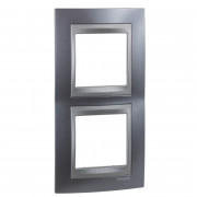 Рамка 2-постовая Schneider Electric Unica Top вертикальная металлик/графит MGU66.004V.297