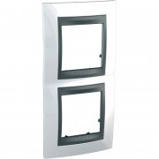 Рамка 2-постова Schneider Electric Unica Top вертикальна білий/графіт MGU66.004V.292