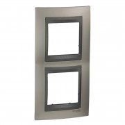 Рамка 2-постовая Schneider Electric Unica Top вертикальная никель матовый/графит MGU66.004V.239