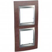 Рамка 2-постова Schneider Electric Unica Top вертикальна тютюн/алюміній  MGU66.004V.0M4