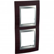 Рамка 2-постовая Schneider Electric Unica Top вертикальная венге/алюминий MGU66.004V.0M3