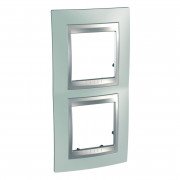Рамка 2-постова Schneider Electric Unica Top вертикальна смарагдовий/алюміній MGU66.004V.094
