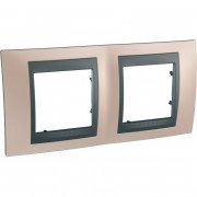 Рамка 2-постова Schneider Electric Unica Top онікс мідний/графіт MGU66.004.296