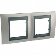 Рамка 2-постовая Schneider Electric Unica Top никель матовый/графит MGU66.004.239