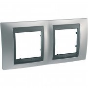 Рамка 2-постова Schneider Electric Unica Top хром матовий/графіт MGU66.004.238