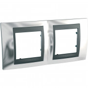 Рамка 2-постовая Schneider Electric Unica Top хром блестящий/графит MGU66.004.210